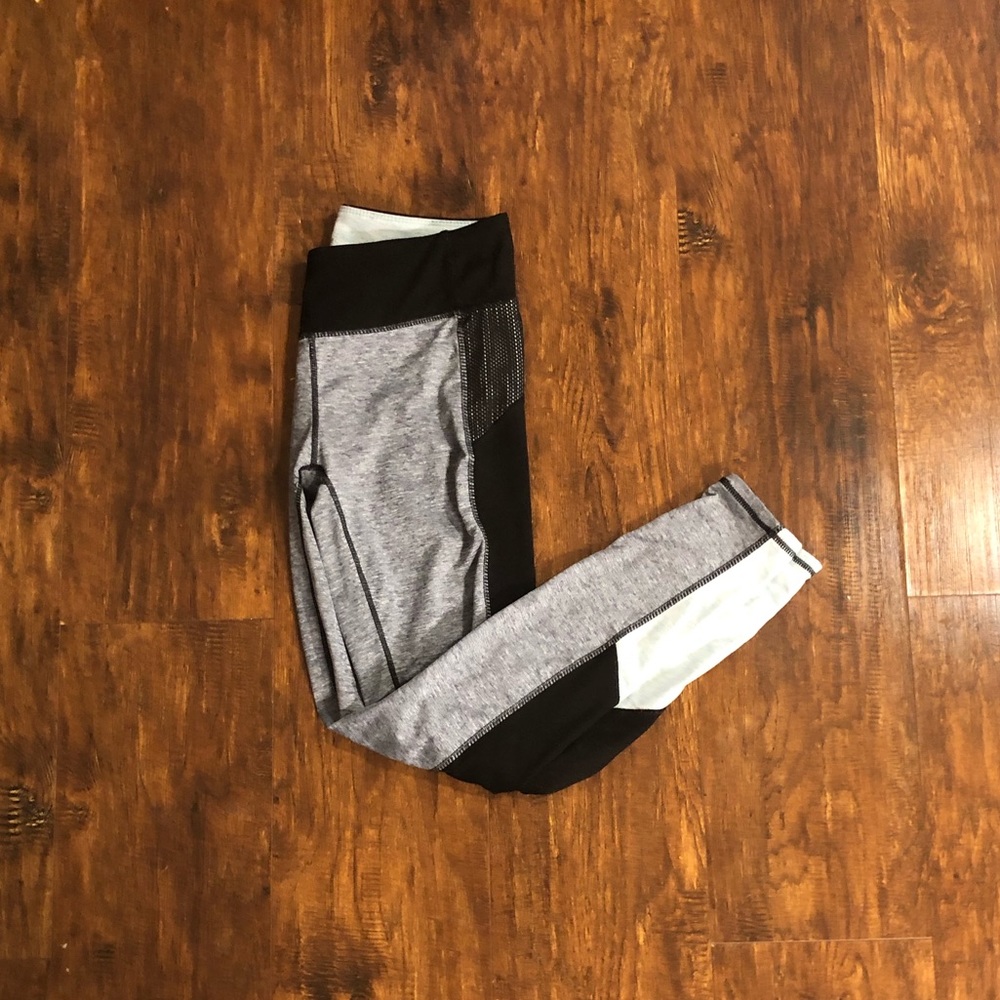 Tangerine Workout Mesh Yoga Heather Gray Leggings Light Blue